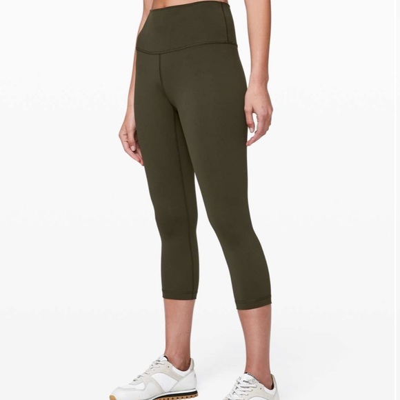 Olive Green Hawaii Islands RARE Wunder Under Lululemon Leggings Aloha - Picture 5 of 5